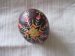 I decorated this egg at a workshop on how to do PISANKY.